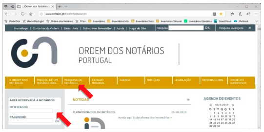 Site da Ordem dos Notários